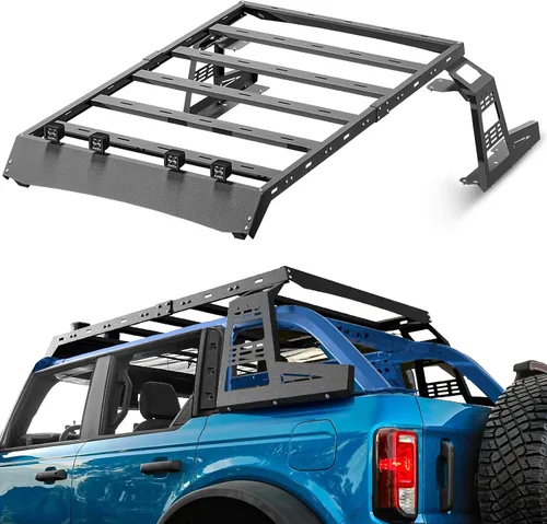 Vista 10 de Cesta de carga para portaequipajes de techo de 3/4 de longitud, compatible con Toyota 4Runner 2010-2024 de 5ª generación, soporte de almacenamiento