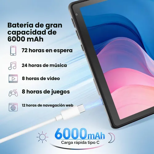 Vista 5 de Tableta Android 15 de 10.1 pulgadas, Octa-Core, 12GB RAM 128GB ROM 1TB