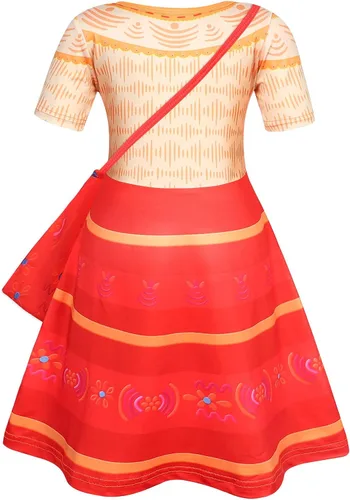 Vista 2 de HenzWorld Vestido Mirabel para niñas disfraz de la familia Madrigal disfraz de Isabella para fiesta de cumpleaños ropa de regalo