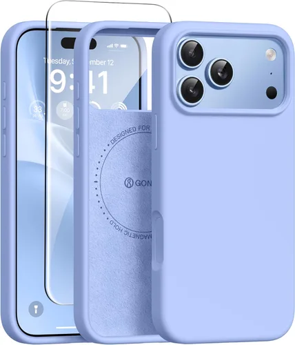Vista 120 de GONEZ Funda magnética para iPhone 12 Case / 12 Pro Case, compatible con MagSafe, [protector de pantalla + protector de lente de cámara], funda