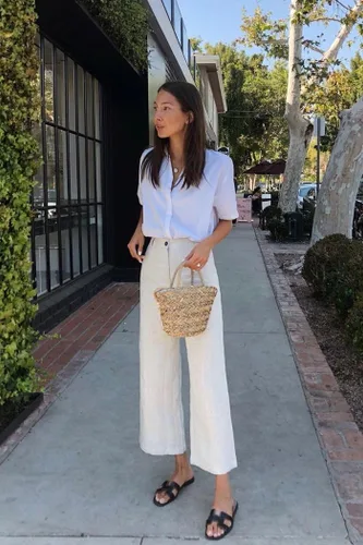 Vista 3 de HOTOUCH Camisa con botones para mujer, de algodón, de manga corta, cuello en V, con botones, para verano y playa