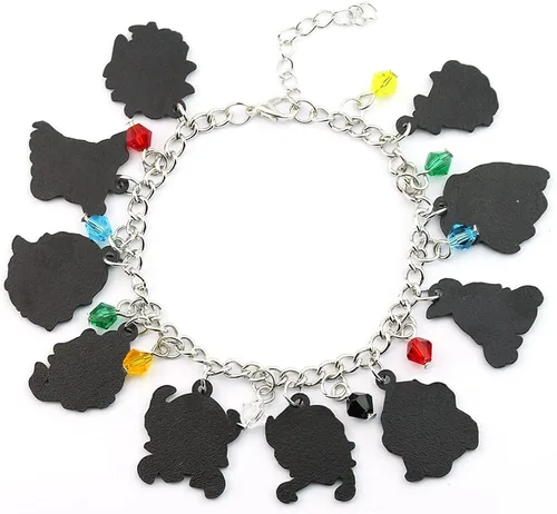 Vista 5 de KANGSHUN Genshin Impact Charm Pulsera de juego de joyería de dibujos animados, regalos de metal para fanáticos, mujeres, niñas y hombres, Sin gemas.