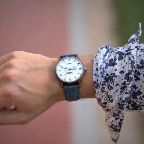Vista 16 de Zeitholz Relojes de madera para hombre, reloj de madera, regalos, reloj analógico, nueva colección Klitten 1.654 in con movimiento de cuarzo japonés.