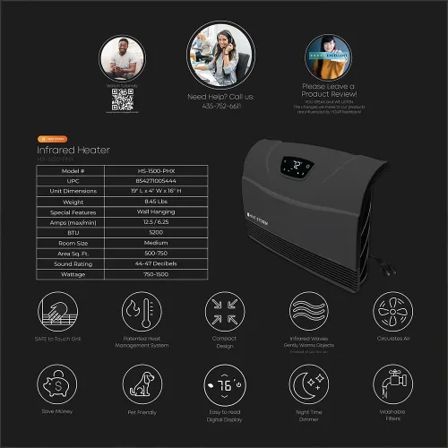 Vista 10 de Heat Storm - Calentador infrarrojo HS-1500-PHX-WIFI