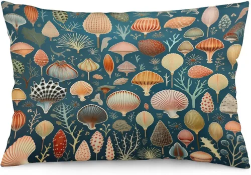 Vista 14 de Funda de almohada divertida de calavera de Halloween de 12 x 20 pulgadas, funda de almohada rústica de Halloween con cremallera oculta, suave