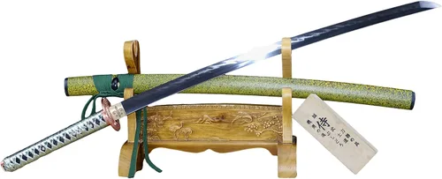 Vista 3 de Katana Musashi Katana - Espada Katana de 41 pulgadas, hecha a mano japonesa, práctica, acero T10, templado/arcilla templada, espiga completa