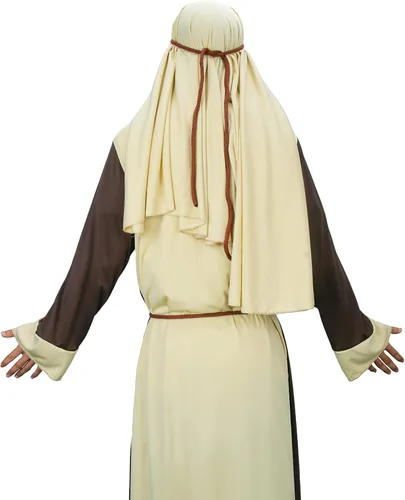 Vista 2 de NIHONCOS Disfraz de San José para hombre, traje religioso bíblico de Jesús, traje de pañuelo para la cabeza, traje medieval para Halloween y cosplay