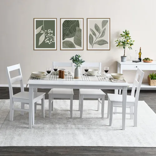 Vista 4 de Creative Co-Op Pleasantville - Juego de 2 sillas de comedor de madera
