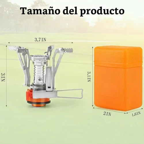 Vista 2 de Estufa de camping portátil para mochileros, estufa de senderismo especializada con encendido piezoeléctrico soporte estable resistente al viento