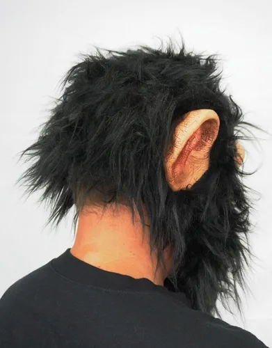 Vista 7 de Máscara de mono de Halloween de mono gorila realista con cabello adulto