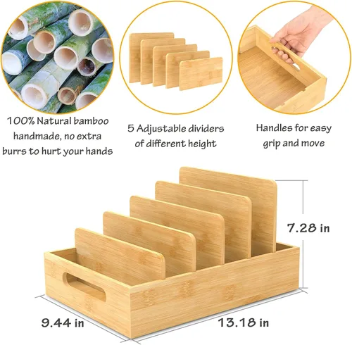 Vista 8 de Retro Shaw Organizador de tapa para tapas de plástico, con 5 divisores