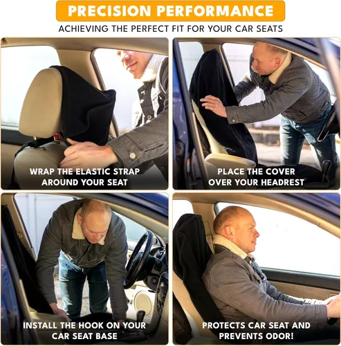Vista 8 de EcoNour Toalla de Sudor Funda de Asiento de Coche con Almohadilla de Hombro para Cinturón Protector de Asiento Lavable para el Sudor, Comida