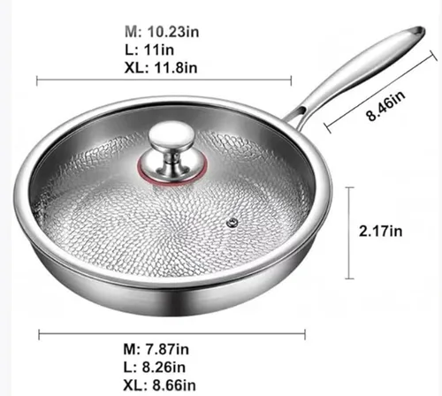 Vista 7 de Sartén martillada de titanio Pro con tapa, 2026 nueva olla de titanio de cocina de 10 pulgadas
