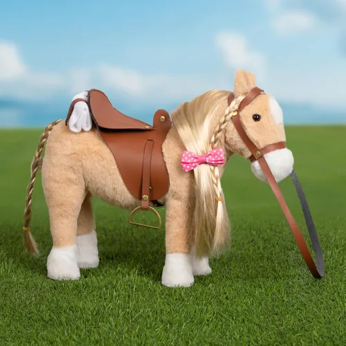 Vista 5 de HollyHOME Caballo Palomino de Peluche Animal Bonito Poni Juguete de Peluche Juego de Simulación Caballo 11 pulgadas Beige