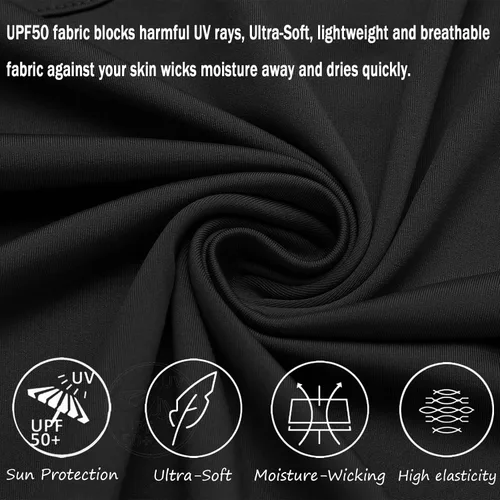 Vista 5 de Vestido de playa con protección solar UPF 50+ para mujer, manga larga, ligero, atlético, con capucha UV