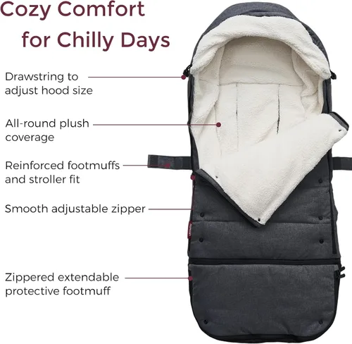 Vista 3 de Momcozy Stroller Footmuff Universal Easily Attaches to Most Strollers Ultra-Plush,Weather-Proof Stroller Sleeping Bag Deluxe Warm Stroller