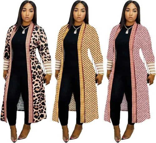 Vista 6 de Cárdigan largo para mujer, chaqueta ligera de frente abierto, ropa de abrigo