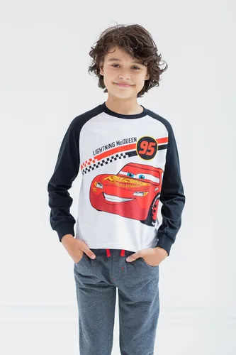 Vista 2 de Disney Pixar Cars Lightning McQueen - Camiseta y pantalones deportivos de rizo francés para niños pequeños a niños grandes