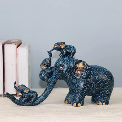 Vista 4 de Estatua de elefante de resina, escultura de elefante, esculturas de elefante, adornos para el hogar, dormitorio, sala de estar, jardín, oficina