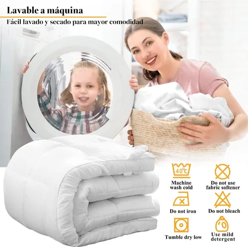 Vista 7 de D & G THE DUCK AND GOOSE CO - Cubrecolchón extragrueso tamaño queen con relleno abundante de fibra de gel (Tamaño individual [39 x 75 x 2 pulgadas]