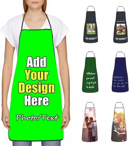 Vista 21 de Delantal Personalizado, Diseña Tu Propio Delantal de Cocina para Cocinar, Sube Tus Fotos Favoritas Logo, Añade Cualquier Nombre o Texto