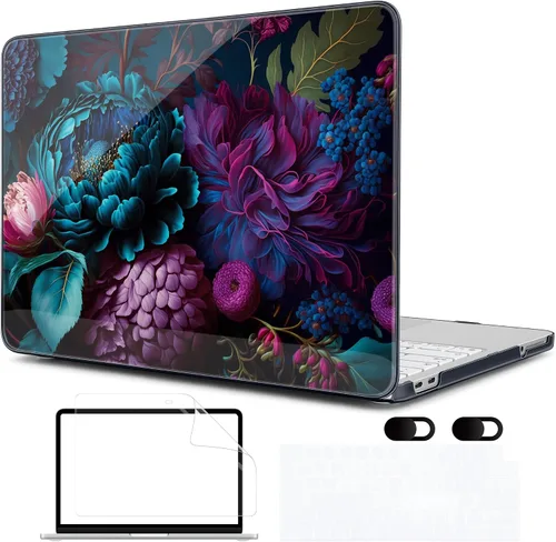 Vista 19 de MEEgoodo Funda estampada para MacBook Neo de 13 pulgadas versión 2026 (compatible con el modelo A3404), funda rígida para laptop con funda