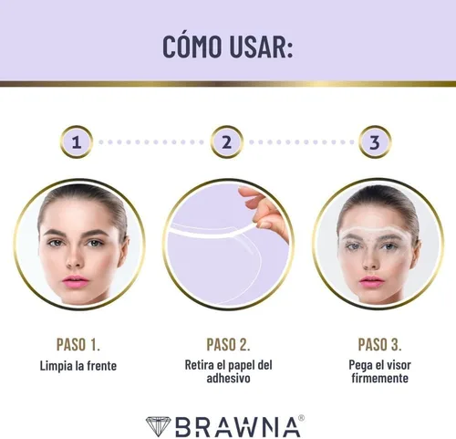 Vista 2 de Paquete de 50 viseras protectoras de ducha con bolsa de organza rosa para extensiones de pestañas, microblading, laminación de cejas, cirugía