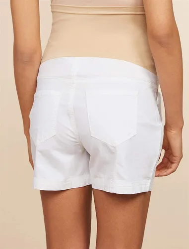 Vista 5 de Motherhood Maternity Pantalón corto de popelina para mujer Secret Fit