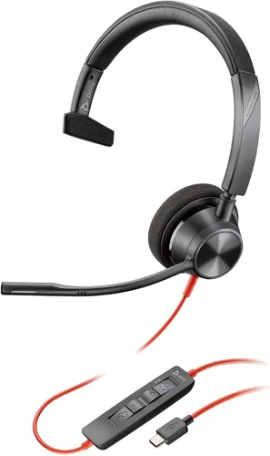 Vista 4 de POLY Poly ( + Polycom) Blackwire 3310 USB-A - Auriculares con cable de una sola oreja (mono) con micrófono Boom - USB-A para conectarse a tu PC