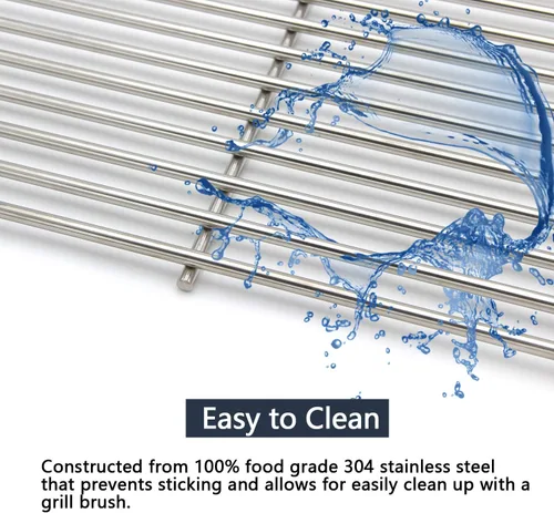 Vista 5 de Hongso Rejillas de cocina de acero inoxidable SUS304 de 19 1/4 pulgadas para Jenn-Air 720-0336 720-0163 730-0163 720-0511, Nexgrill 720-0163