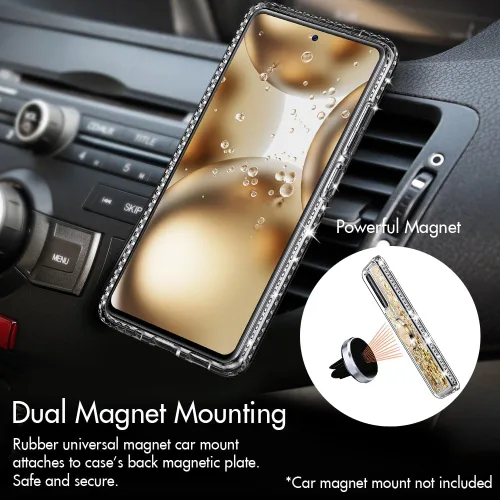 Vista 4 de Silverback - Carcasa para Samsung Galaxy S20 FE con soporte de anillo, color dorado transparente