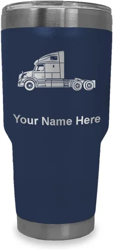 Vista 19 de LaserGram Taza aislada al vacío de 20 onzas, cabina de camión, grabado personalizado incluido (negro)