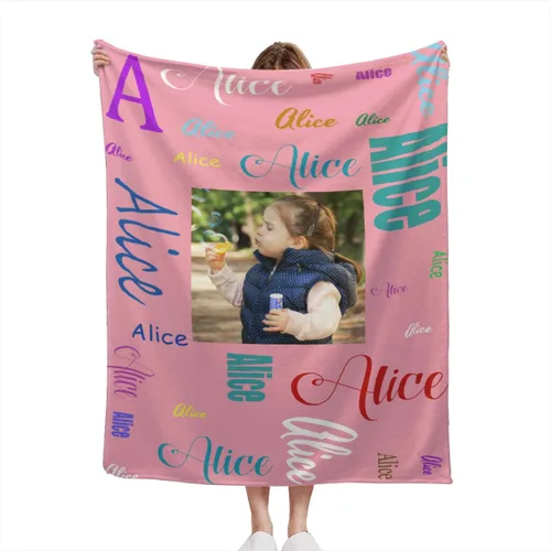 Vista 19 de Manta de bebé azul personalizada con nombre para niño, manta de bebé personalizada con nombre que recibe manta floral para bebés, recién nacidos