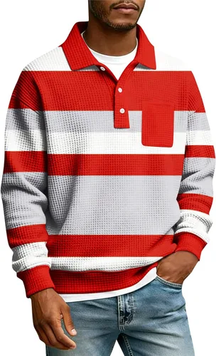 Vista 11 de Camisas de manga larga con botones a cuadros para hombre, con cuello de manga larga, estilo casual, elegante, a cuadros