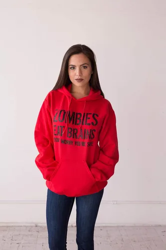 Vista 3 de Crazy Dog T-Shirts Zombies Eat Brains So Youre Safe - Sudadera con capucha para Halloween