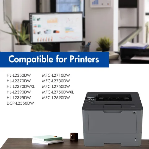 Vista 2 de TN-730 TN730 MFC-L2710DW Cartucho de tóner: Paquete de 2 tóner negro de alto rendimiento TN 730 TN760 compatible con HL-L2395DW HL-L2370DW