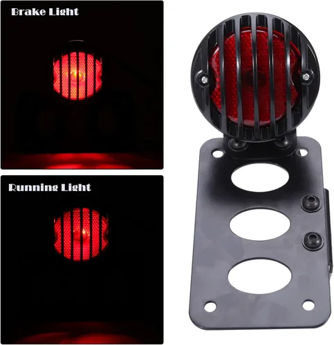 Vista 5 de Rich Choices - Luces traseras de motocicleta con soporte lateral para matrícula, luces de freno integradas, luz de stop, impermeables, de aluminio
