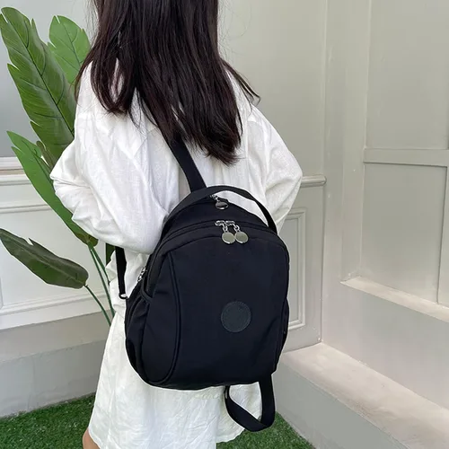 Vista 5 de Mochila impermeable para mujer, elegantes bolsas de mensajero, bolsa cruzada con múltiples compartimentos, Negro
