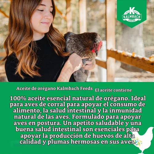Vista 2 de Suplemento de aceite de orégano para aves de corral, botella de 16 onzas