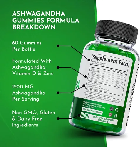 Vista 2 de Gomitas Supergreens & Ashwagandha – Ashwagandha promueve la calma y mejora el sistema inmunológico – Deliciosas superverduras con espinaca, brócoli