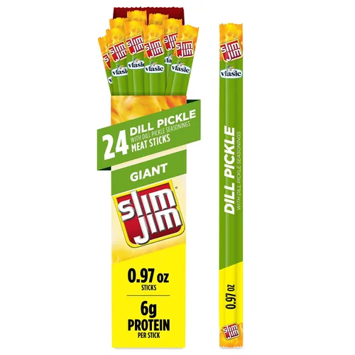 Vista 10 de Slim Jim - Palito de carne ahumada gigante, sabor Hot AF, apto para Keto, 0.97 oz 24 palitos