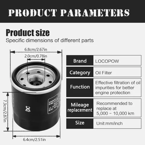 Vista 2 de LOCOPOW 2520799 3084963 Filtro de aceite para Polaris Sportsman 500 400 450 335 570 Ranger Trail boss Trailblazer 330 Scrambler 850 XP 1000 Hawkeye