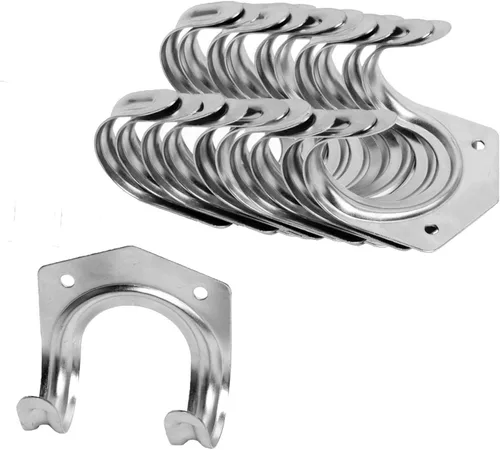 Vista 7 de Ganchos de almacenamiento universales de metal galvanizado para herramientas de jardín (paquete de 5)