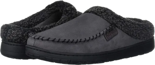 Vista 7 de Dearfoams - Pantuflazueco de gamuza de microfibra para hombre, con puntada de látigo
