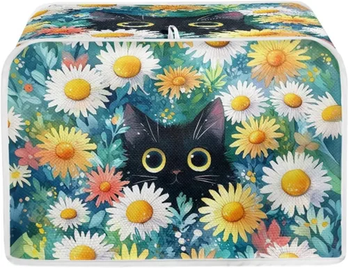 Vista 45 de Tostadora de 2 rebanadas con estampado de mandala bohemio, cubierta a prueba de polvo con protección de huellas dactilares Pata de mandala boho