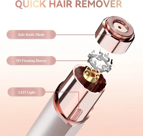Vista 5 de Remoción de vello facial para mujeres, afeitadora portátil, removedor de pelo sin dolor recargable para la cara, labios superiores, barbilla, pelusa