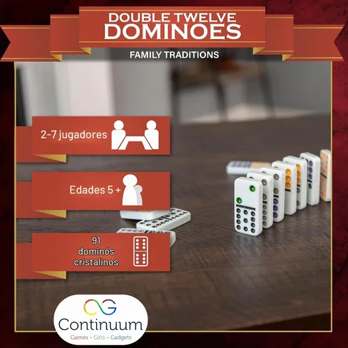 Vista 6 de Continuum Games Family Traditions Double 12 Dominó Lata