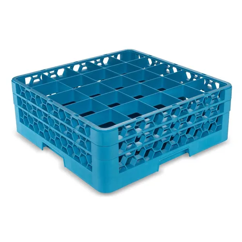 Vista 11 de Carlisle FoodService Products Opticlean - Estante de vidrio con 25 compartimentos con 1 extensor, azul, 5.56 pulgadas