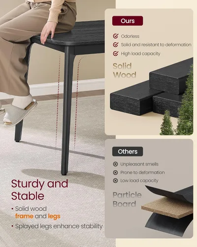 Vista 4 de VASAGLE Colección MAEZO - Mesa de comedor extensible para 4/6/8, mesa de cocina con patas cónicas, transiciones curvas, para comedor, cocina