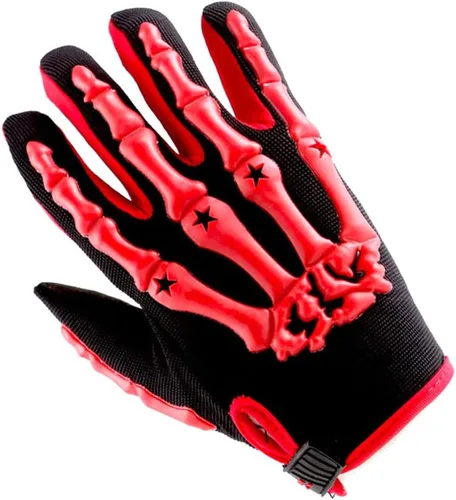 Vista 16 de Guantes adultos de motocross 1Storm para motocicleta, BMX, MX, ATV, bicicleta todoterreno, bicicleta, modelo de esqueleto para ciclismo